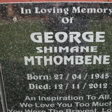 MTHOMBENE George Shimane 1945-2012