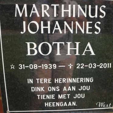 BOTHA Marthinus Johannes 1939-2011