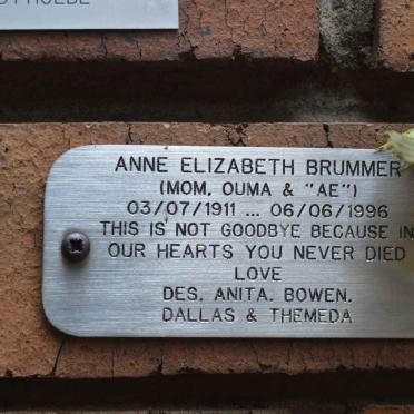 BRUMMER Anne Elizabeth 1911-1996