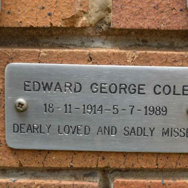 COLE Edward George 1914-1989