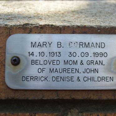 DORMAND Mary B. 1913-1990