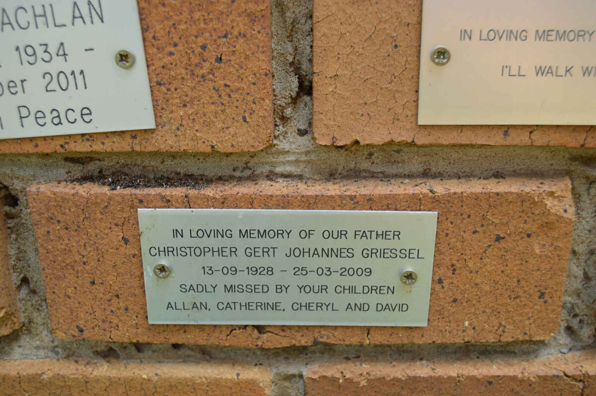 GRIESSEL Christopher Gert Johannes 1928-2009
