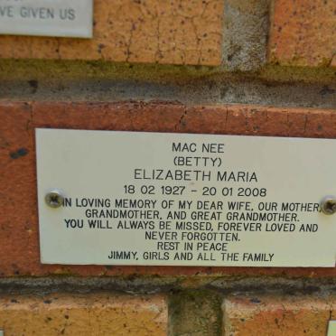 MACNEE Elizabeth Maria 1927-2008
