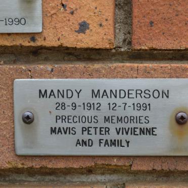MANDERSON Mandy 1912-1991