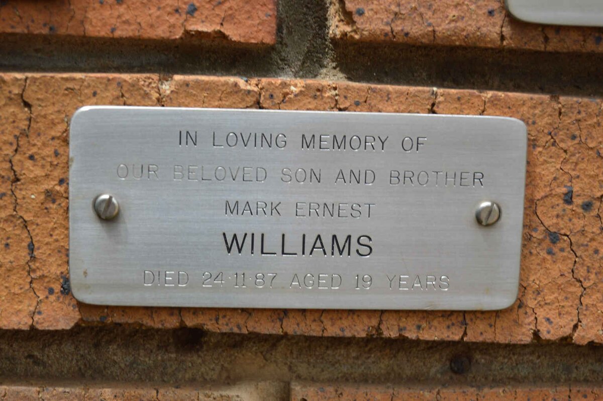 WILLIAMS Mark Ernest -1987