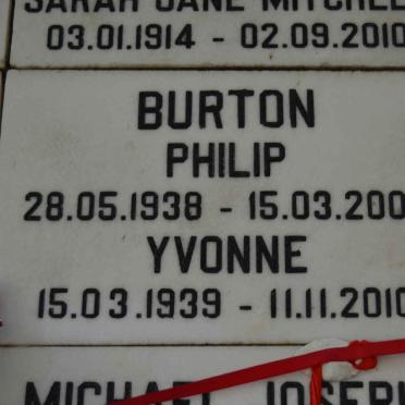 BURTON Philip 1938-2007 &amp; Yvonne 1939-2010