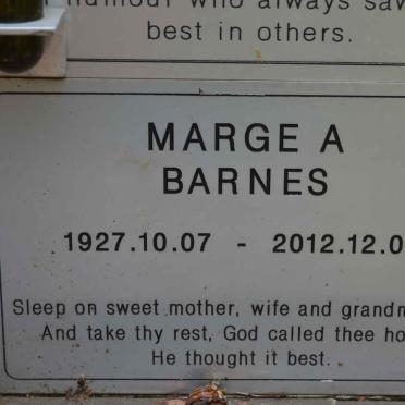 BARNES Marge A. 1927-2012
