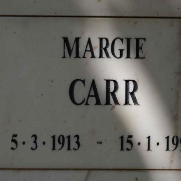CARR Margie 1913-1996
