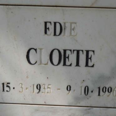 CLOETE Edie 1935-1996