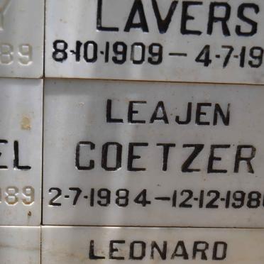 COETZER Leajen 1984-1986