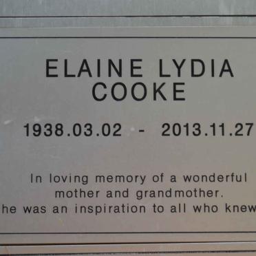 COOKE Elaine Lydia 1938-2013