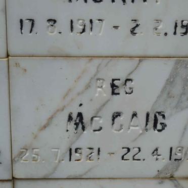 McCAIG Reg 1921-1992
