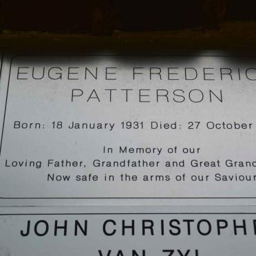 PATTERSON Eugene Frederick 1931-2014