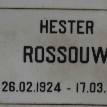 ROSSOUW Hester 1924-2010