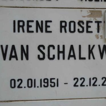 SCHALKWYK Irene Roset?, van 1951-2001