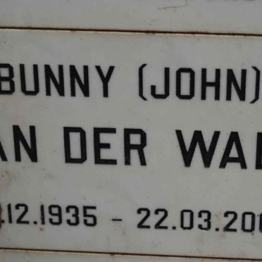 WALT John, van der 1935-2002