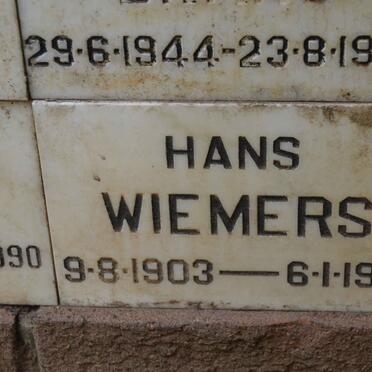 WIEMERS Hans 1903-1991