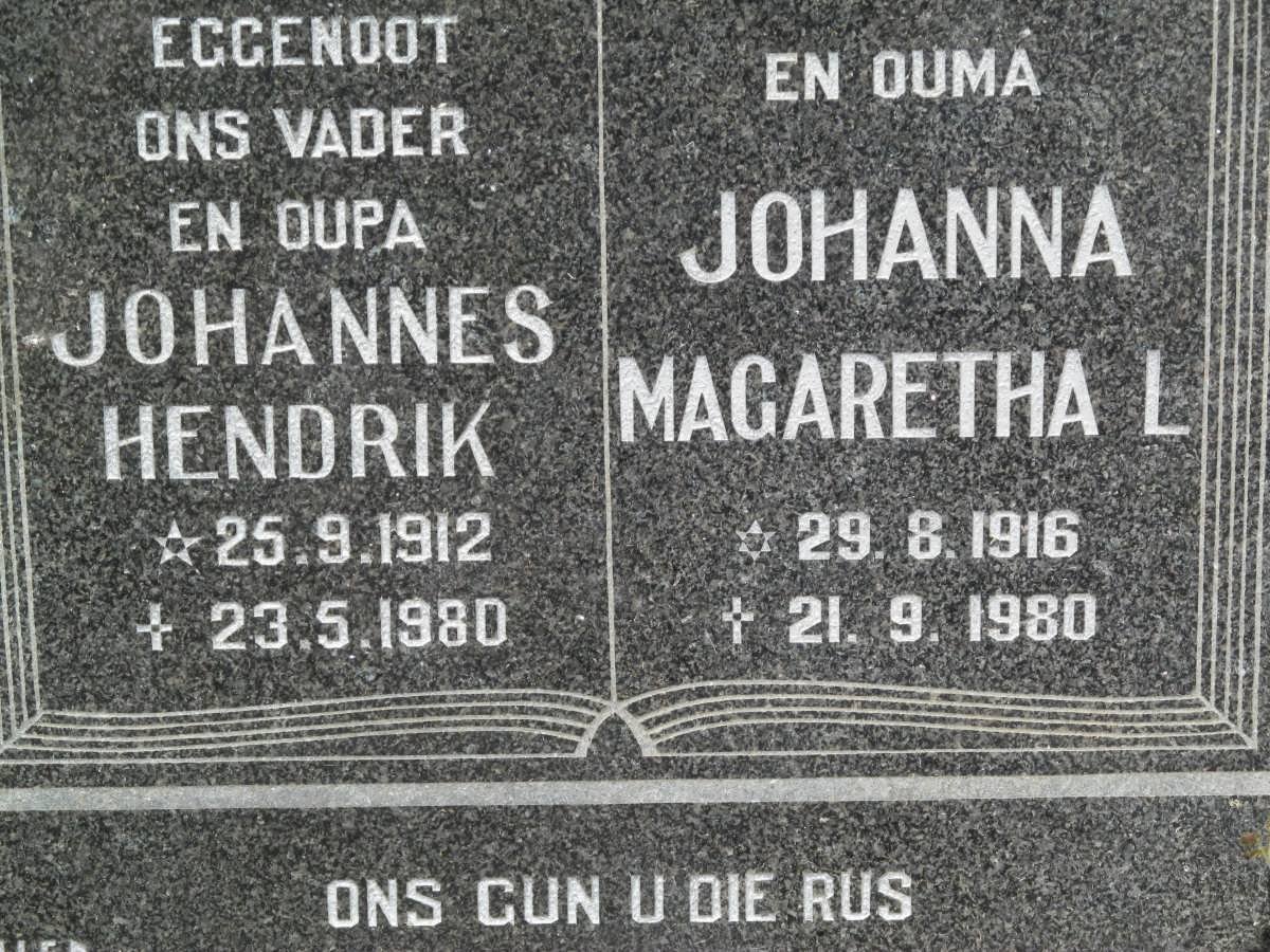 ? Johannes Hendrik 1912-1980 &amp; Johanna Magaretha L. 1916-1980
