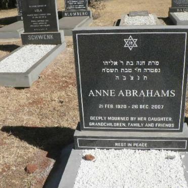 ABRAHAMS Anne 1920-2007