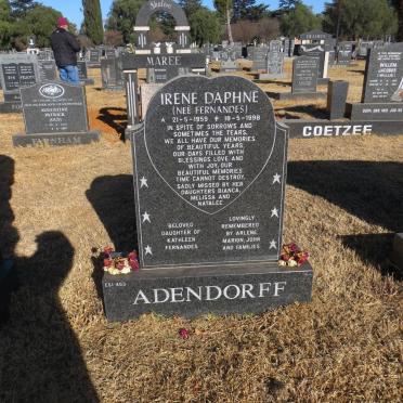 ADENDORFF Irene Daphné nee FERNANDES 1959-1998
