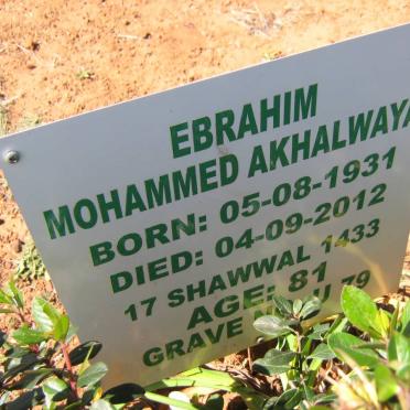AKHALWAYA Mohammed Ebrahim 1931-2012