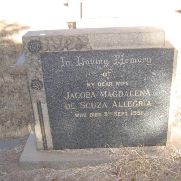 ALLEGRIA Jacoba Magdalena De Souza -1951