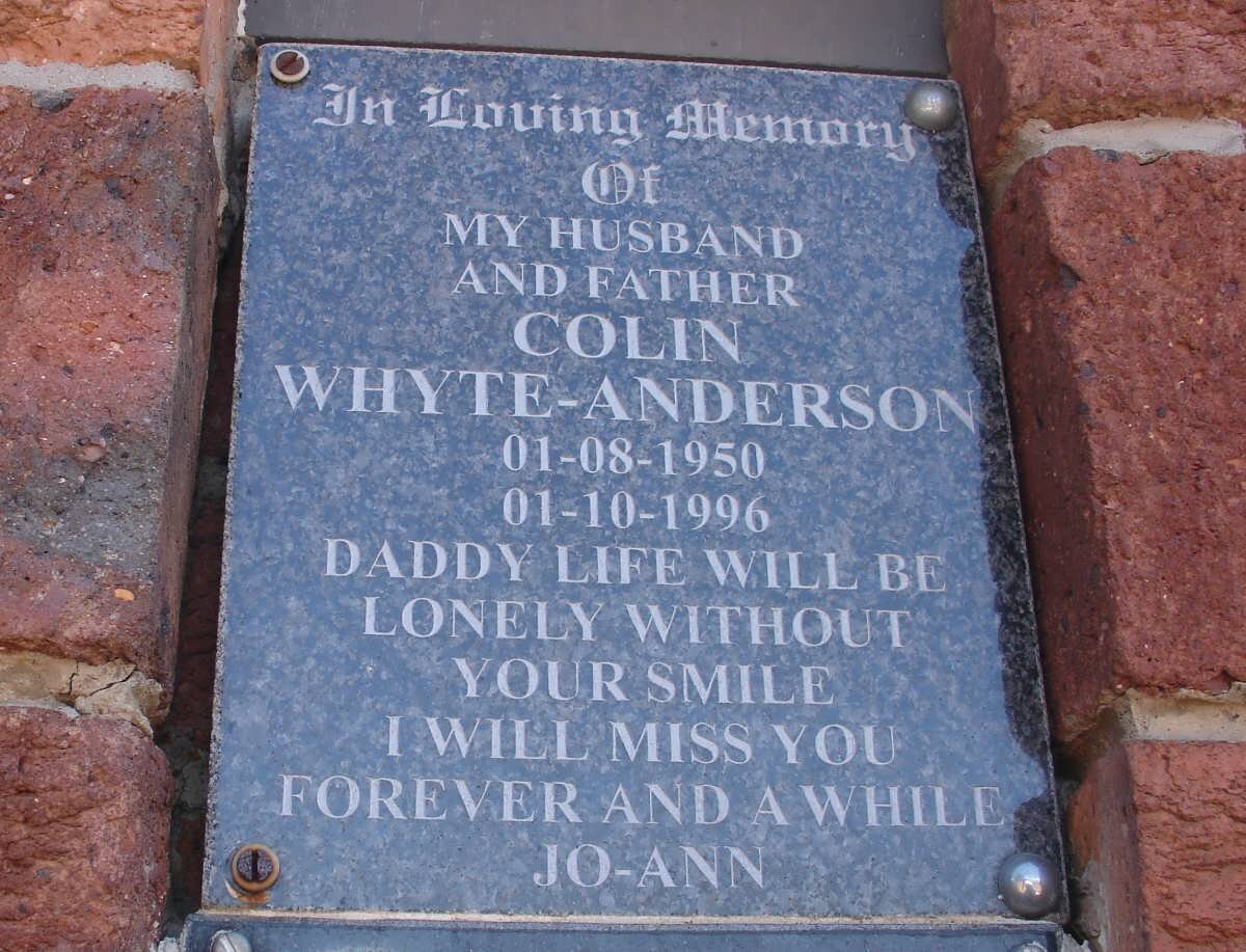 ANDERSON Colin, WHYTE 1950-1996