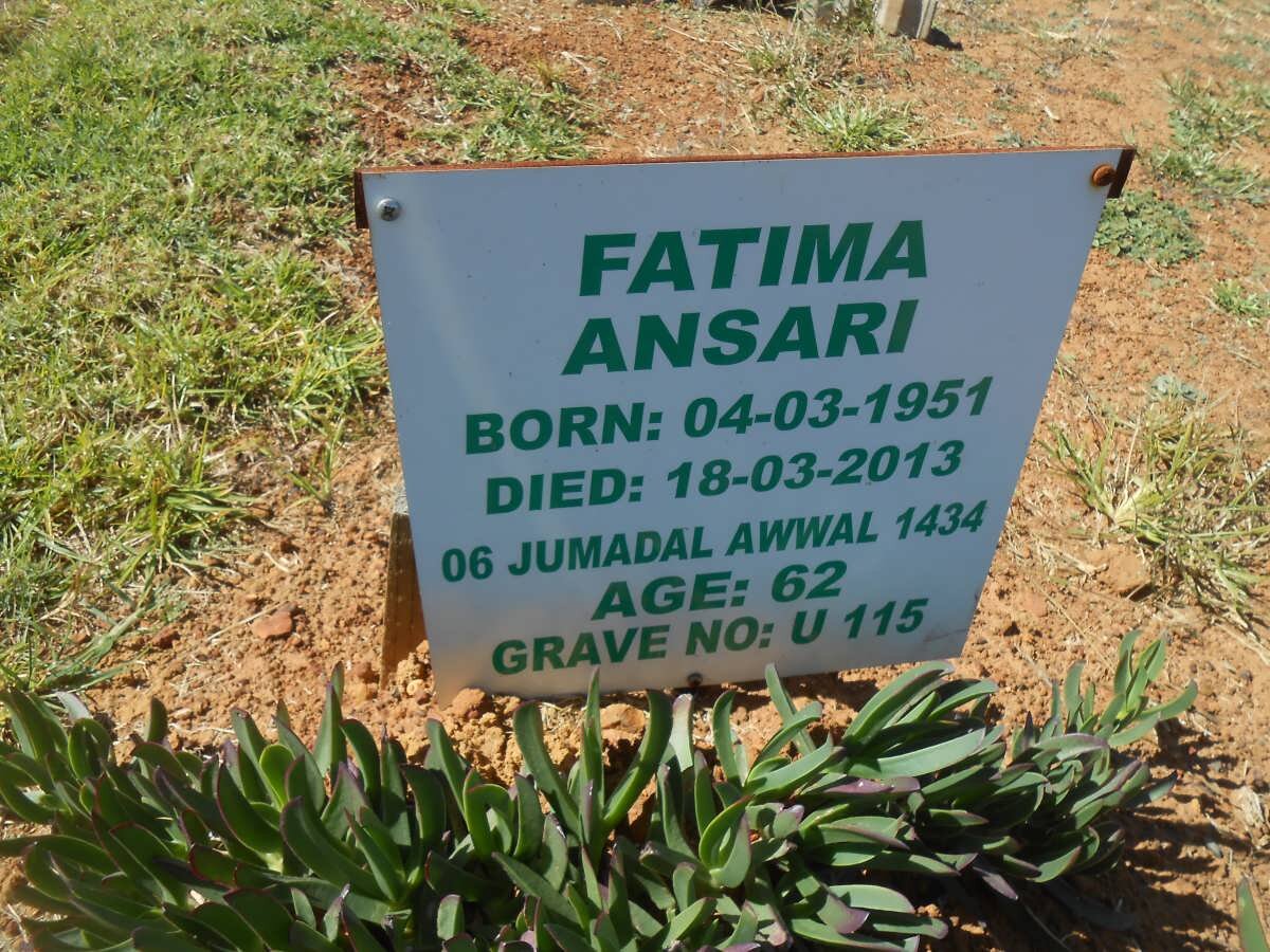 ANSARI Fatima 1951-2013