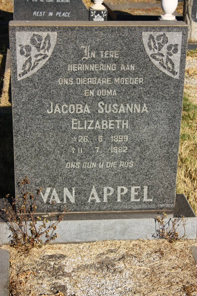 APPEL Jacoba Susanna Elizabeth, van 1899-1982