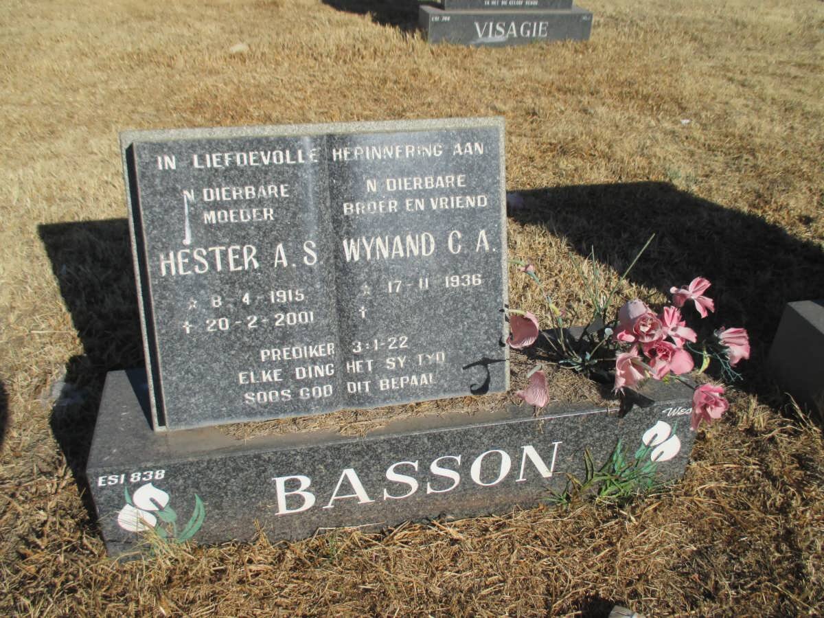 BASSON Hester A.S. 1915-2001 :: BASSON Wynand C.A. 1936-