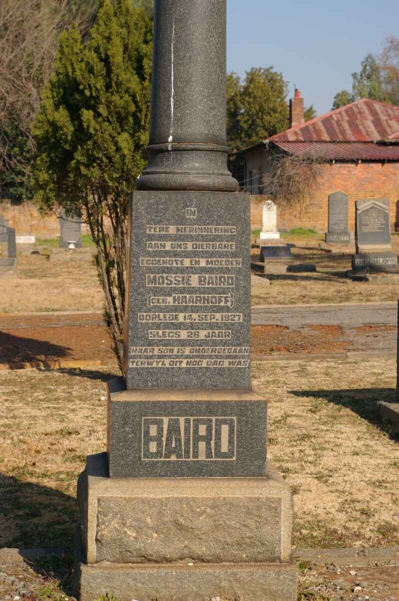 BAIRD Mossie nee HAARHOFF -1927