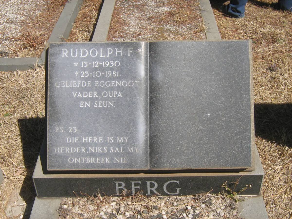 BERG Rudolph F. 1930-1981