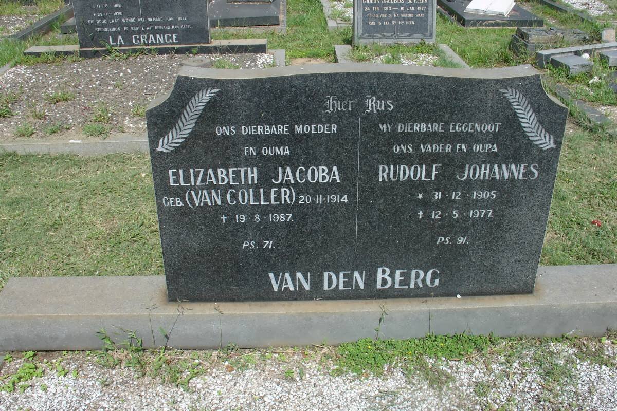 BERG Rudolf Johannes, van den 1905-1977 &amp; Elizabeth Jacoba VAN COLLER 1914-1987