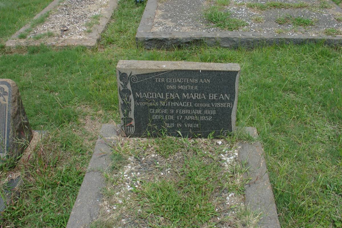 BEAN Magdalena Maria voorheen NOTHNAGEL geb VISSER 1888-1952