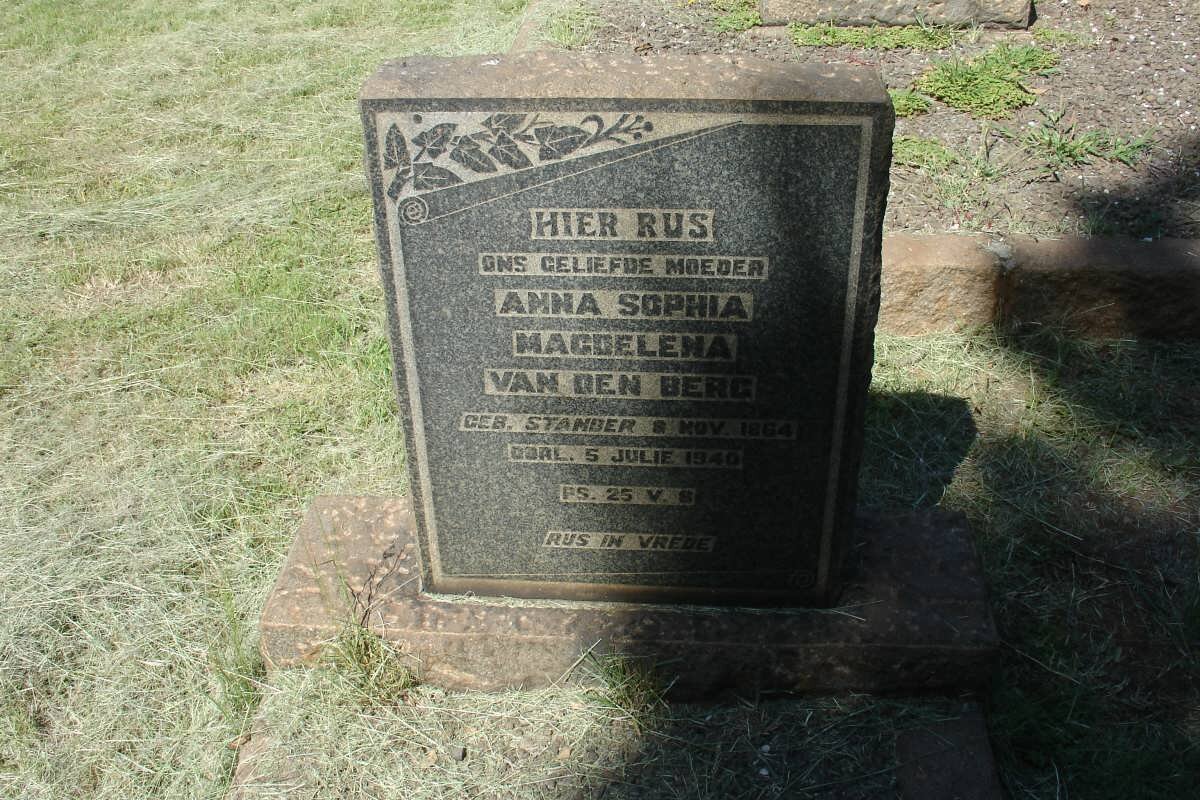 BERG Anna Sophia Magdelena, van den nee STANDER