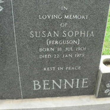 BENNIE Susan Sophia nee FERGUSON 1901-1979
