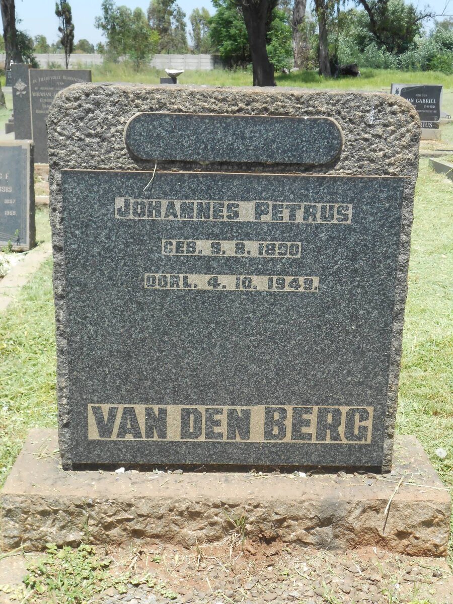 BERG Johannes Petrus, van den 1890-1949