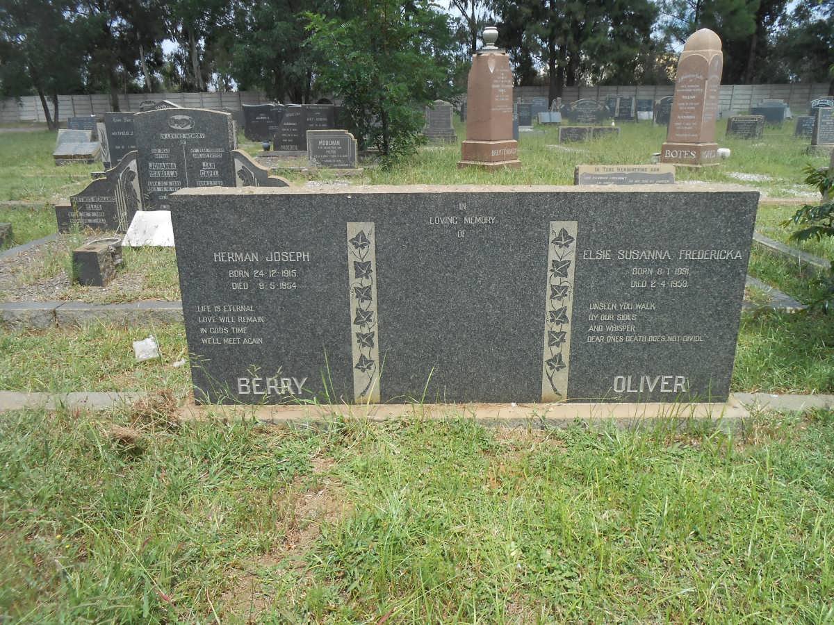 BERRY Herman Joseph 1915-1954 :: OLIVIER Elsie Susanna Fredericka 1891-1953