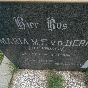 BERG Maria M.E., van der nee KRUGER 1910-1968