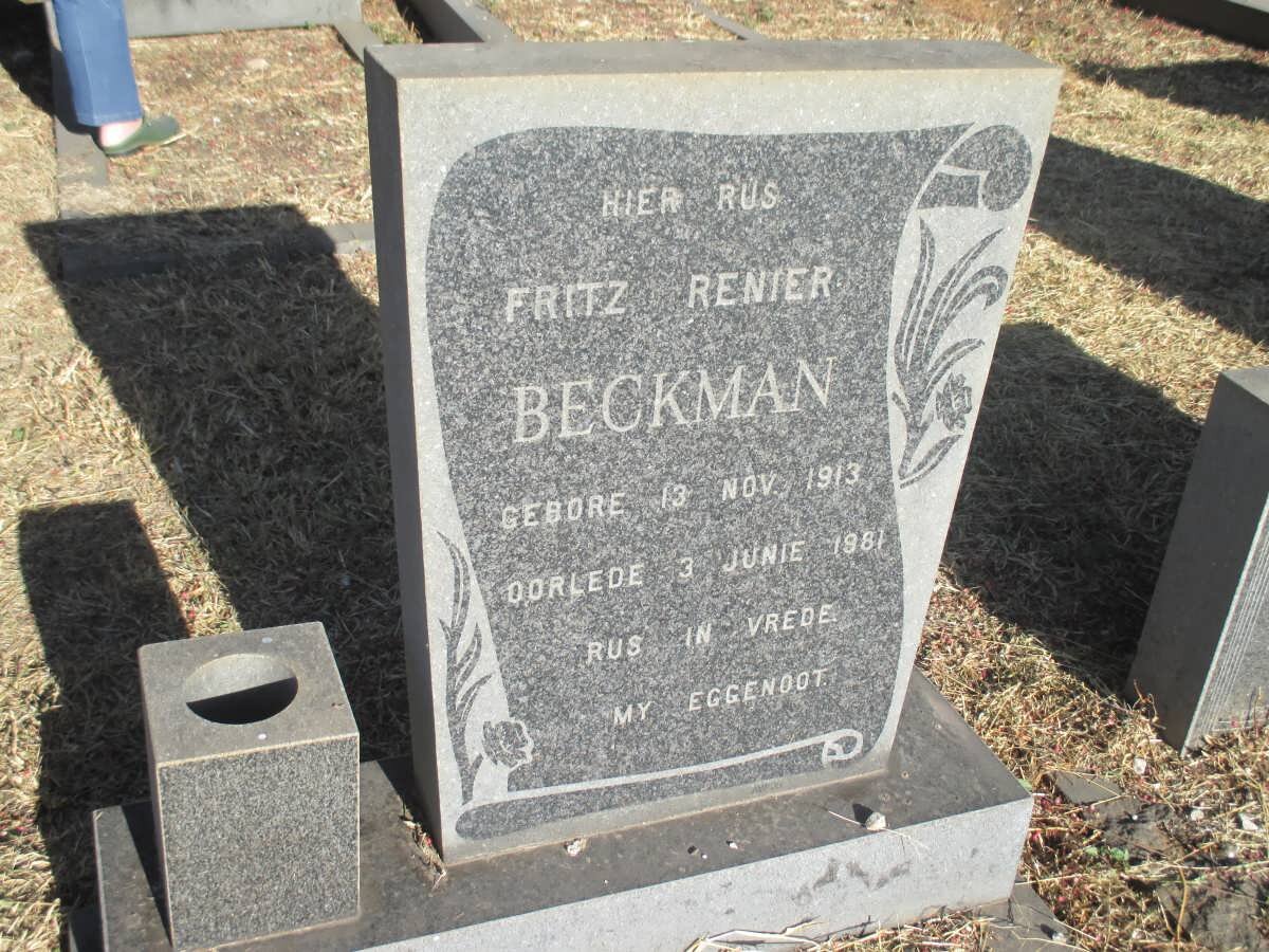 BECKMAN Fritz Renier 1913-1981