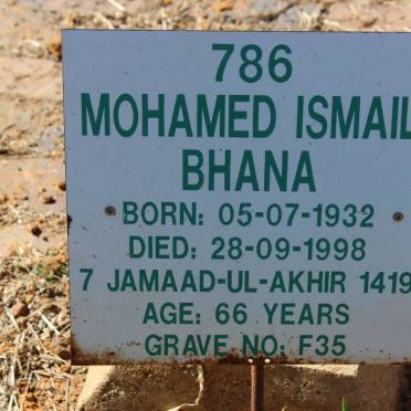 BHANA Mohamed Ismail 1932-1998