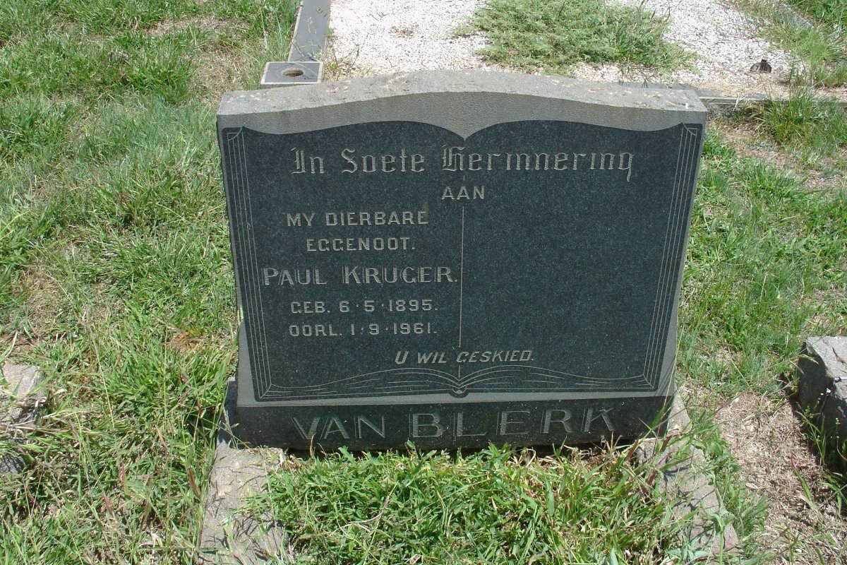 BLERK Paul Kruger, van 1895-1961