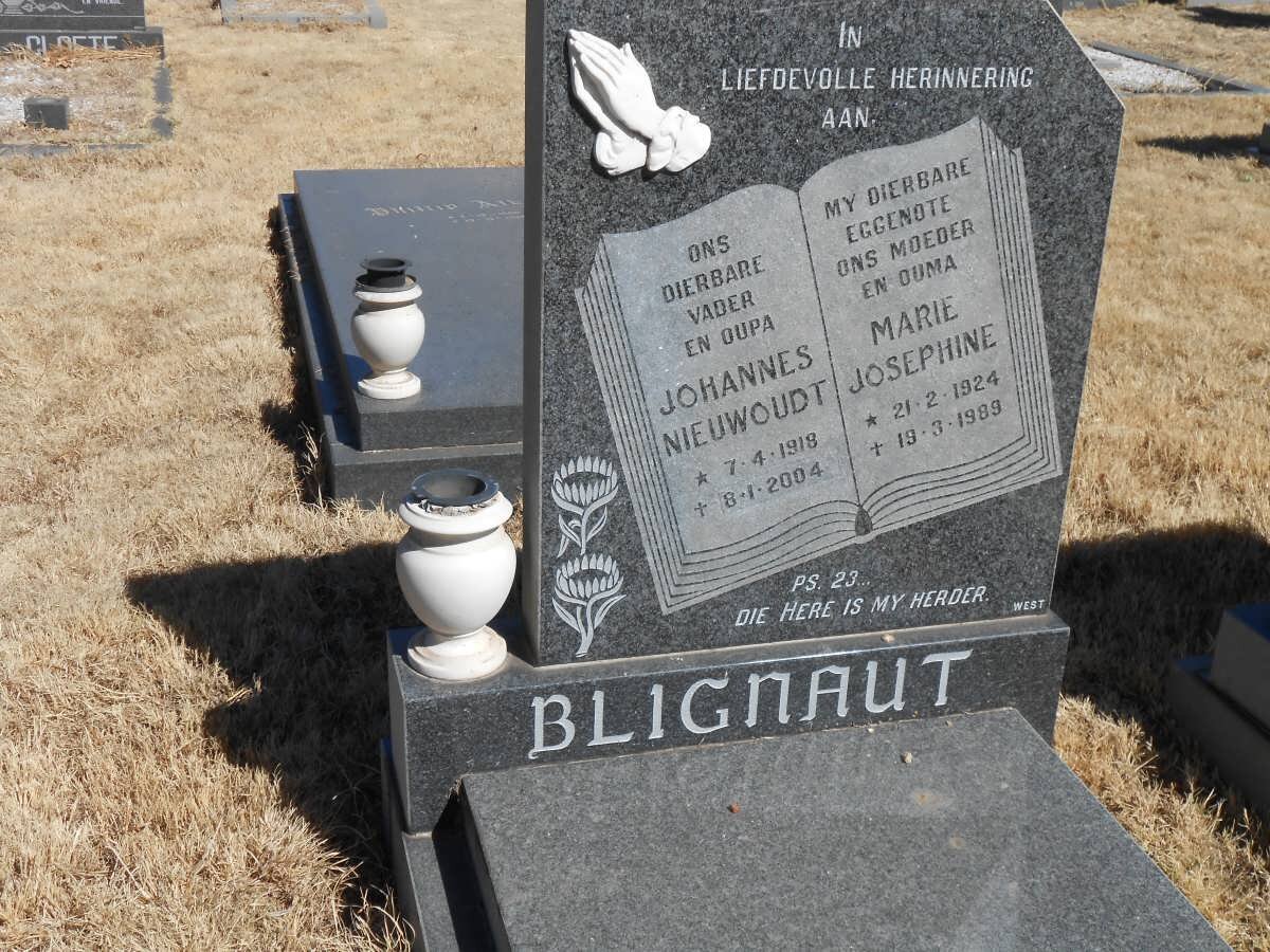 BLIGNAUT Johannes Nieuwoudt 1918-2004 &amp; Marie Josephine 1924-1989