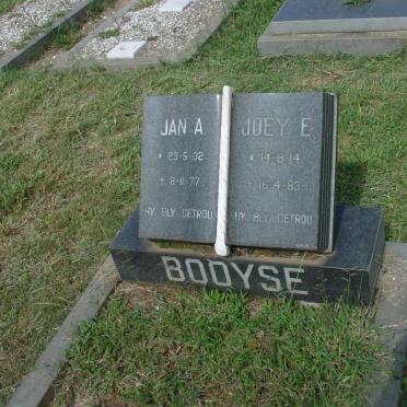 BOOYSE Jan A. 1902-1977 &amp; Joey E. 1914-1983