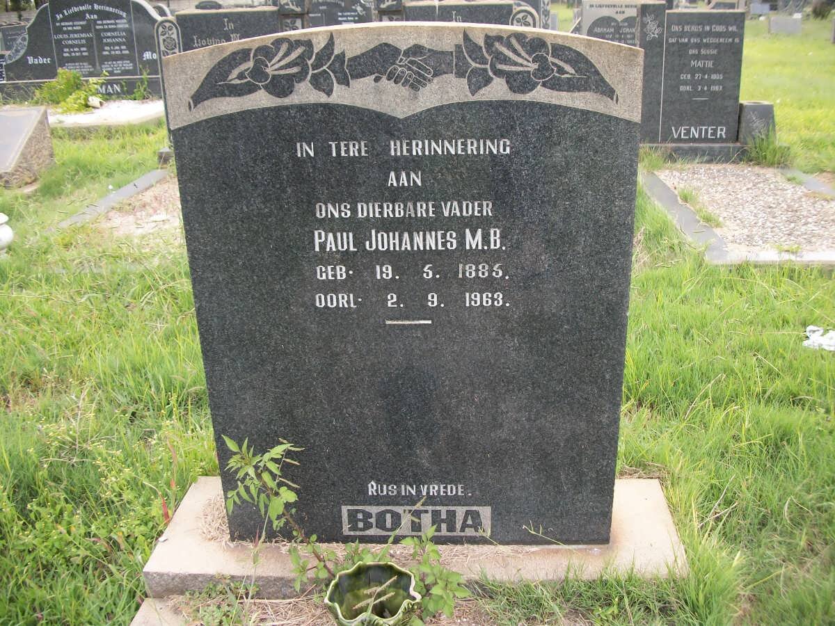BOTHA Paul Johannes M.B. 1885-1963