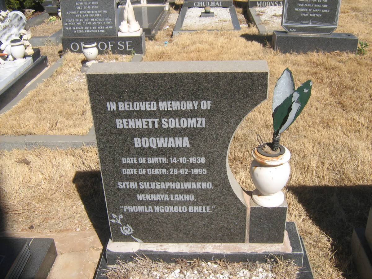 BOQWANA Bennett Solomzi 1936-1995