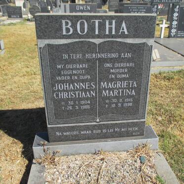 BOTHA Johannes Christiaan 1904-1986 &amp; Magrieta Martina 1915-1998