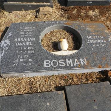 BOSMAN Abraham Daniel 1917-1996 &amp; Hester Johanna 1922-