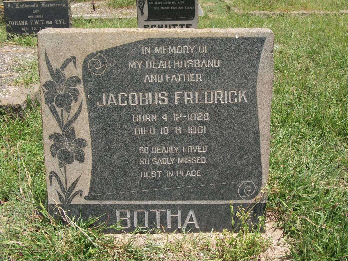BOTHA Jacobus Fredrick 1928-1961