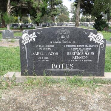 BOTES Sarel Jacob 1909-1967 &amp; Beatrice Maud Kennedy 1915-1996